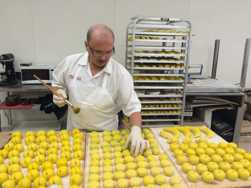 Angelo Battaglia creating marzipan shapes